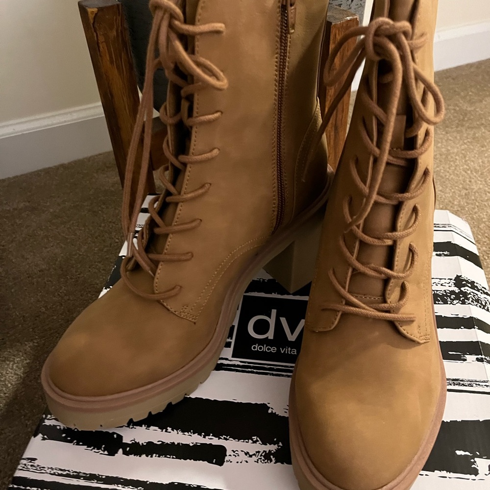 Dolce Vita Jealous Block Heel Suede Lug Boot